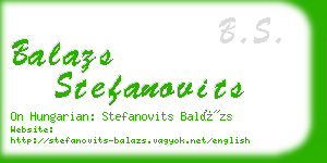 balazs stefanovits business card